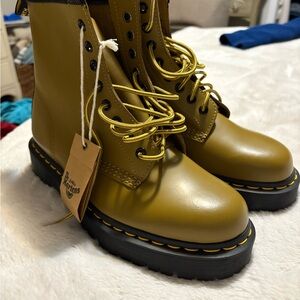 Dr. Martens Yellow Lace-Up Boots